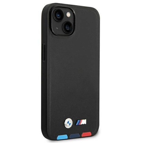 Original Case IPHONE 14 PLUS BMW Leather Stamp Tricolor (BMHCP14M22PTDK) black
