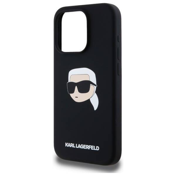 KARL LAGERFELD futerał do IPHONE 15 Pro kompatybilny z MagSafe KLHMP15LSKHPPLK (SIL KL Head Print) black