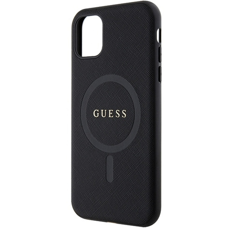Original Case IPHONE 11 / XR Guess Hardcase Saffiano MagSafe (GUHMN61PSAHMCK) black