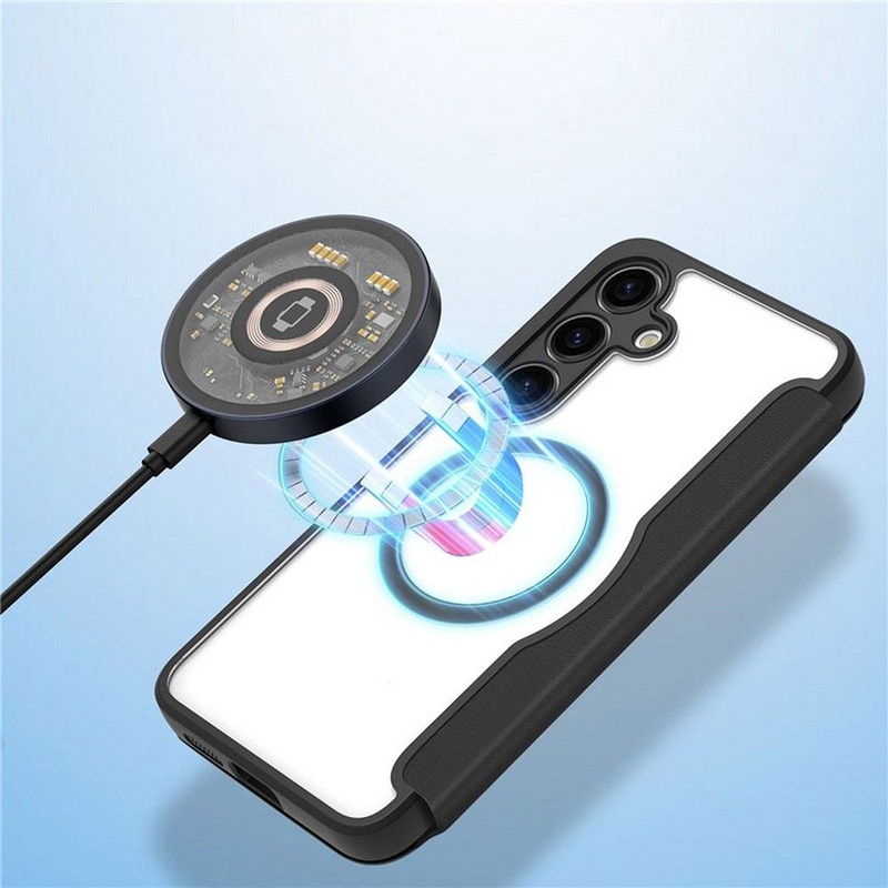 Dux Ducis Skin X Pro Hülle für Samsung S24+ mit Magnetring und Klappe – Schwarz
