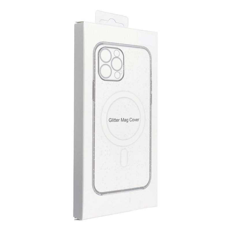 Futerał CLEAR MAG COVER z ochroną aparatu kompatybilny z MagSafe do IPHONE 16 Plus transparent glitter