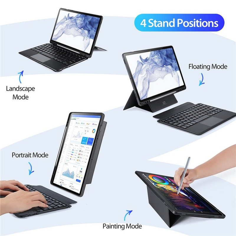 DUX DUCIS DK - etui składane z klawiaturą bezprzewodową do Samsung Tab S8 (X700/X706)/S7 (T870/T875/T876B) czarne