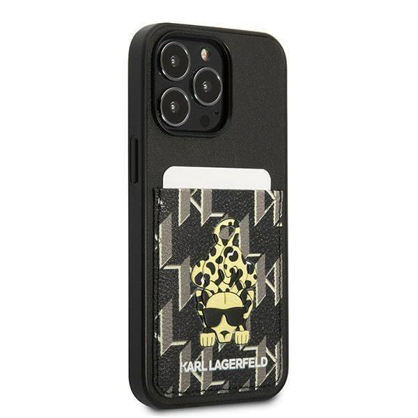 Schutzhülle IPHONE 13 PRO Karl Lagerfeld Hardcase Karlimals Cardslot (KLHCP13LCANCNK) schwarz