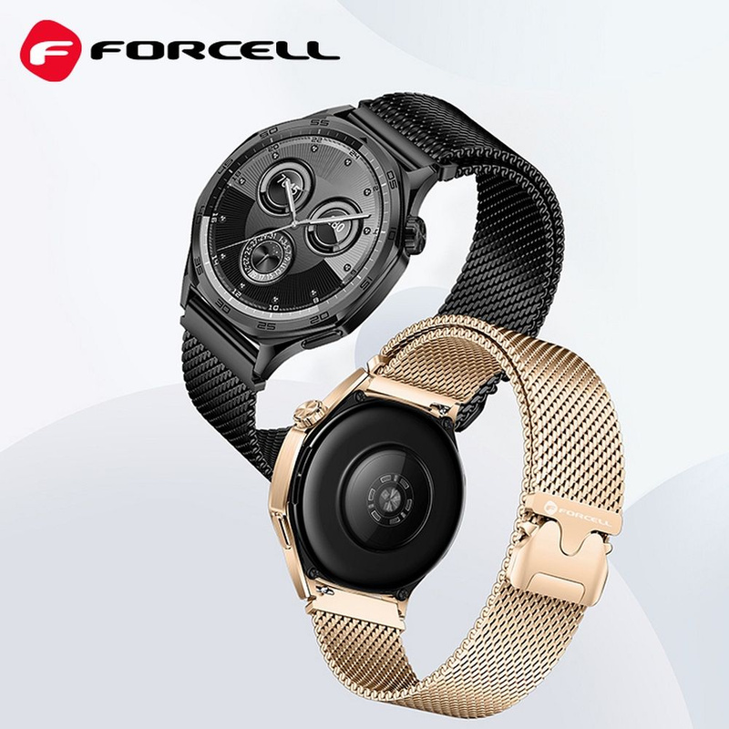 Pasek do Samsung Galaxy Watch Forcell F-Design FS10 stal 20 mm czarny