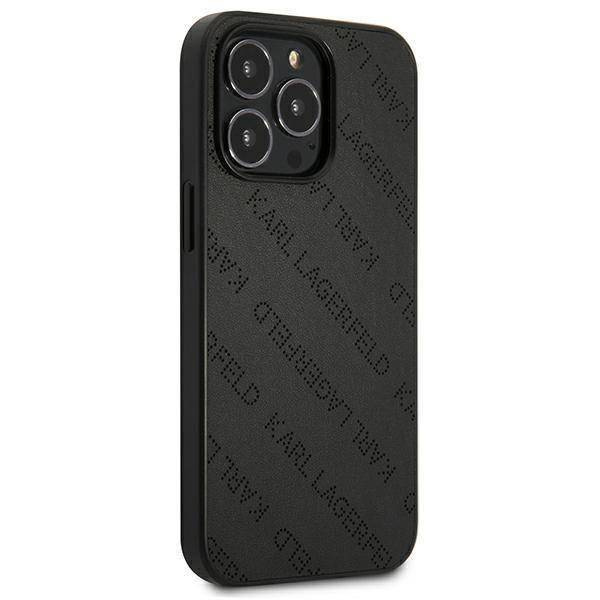 Oryginalne Etui IPHONE 13 PRO Karl Lagerfeld Hardcase Perforated Allover (KLHCP13LPTLK) czarne