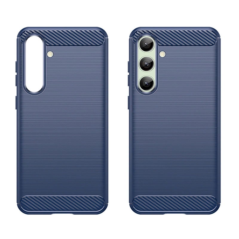 Etui silikonowe Carbon Case do Samsung Galaxy S24 FE - niebieskie