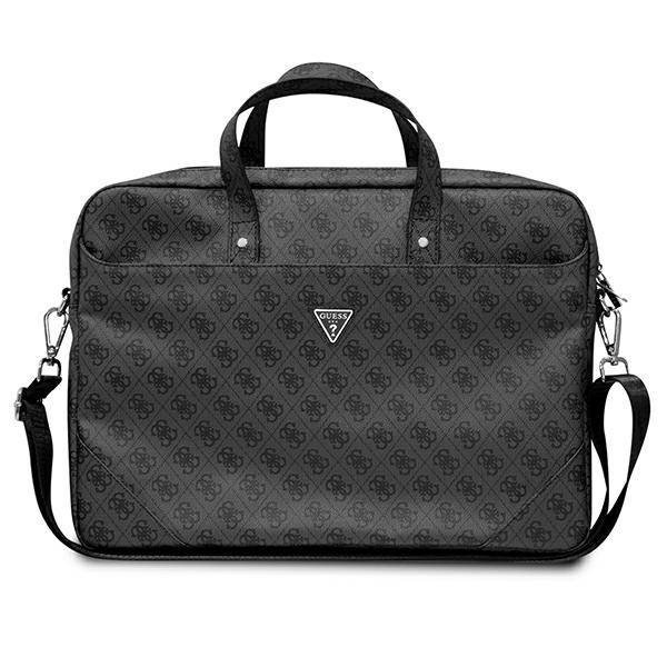 Oryginalne Etui LAPTOP 16" Guess Saffiano 4G Hot Stamp Triangle Logo czarne