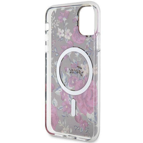 Guess GUHMN61HCFWSA iPhone 11 / Xr 6,1" grün/khaki Hardcase Flower MagSafe