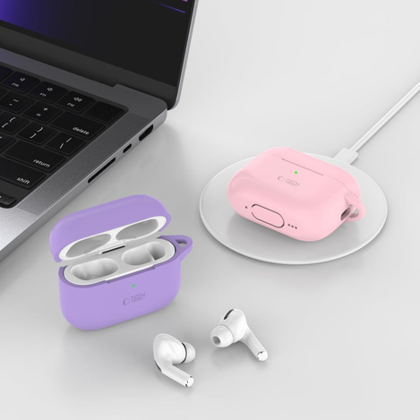 Etui Tech-Protect Silicone Hook na Apple AirPods Pro 1 / 2 - różowe