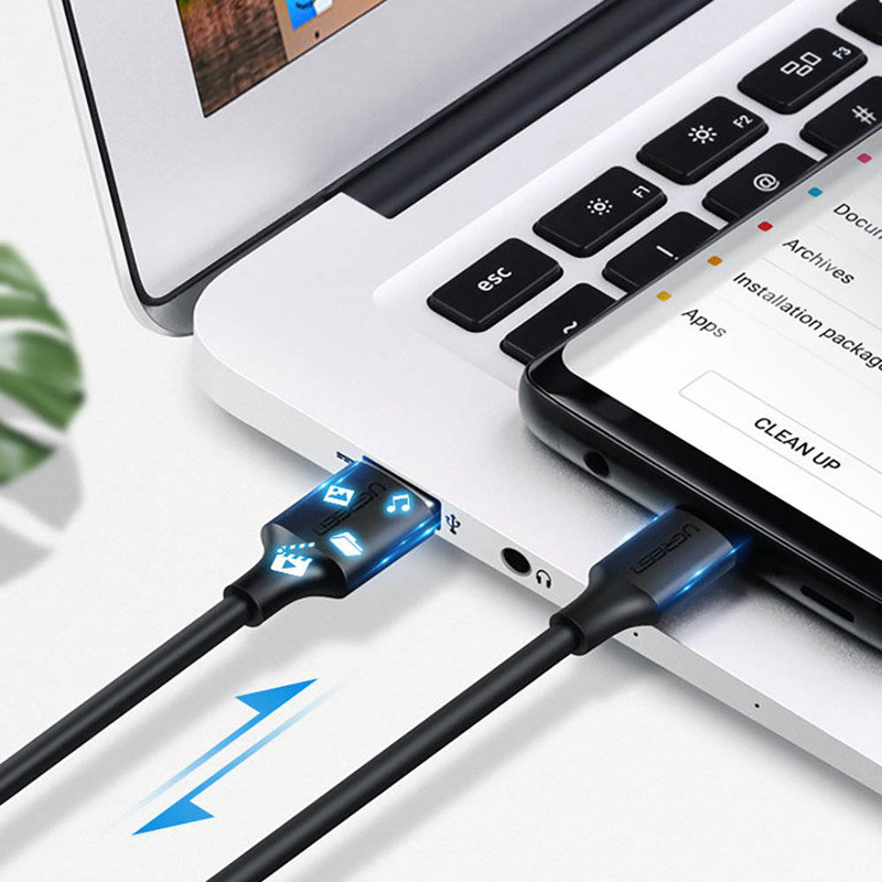 Ugreen kabel przewód USB - USB Typ C Quick Charge 3.0 3A 0,25m czarny (US287 60114)