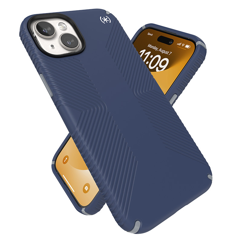 Speck Presidio2 Grip Magsafe - Etui iPhone 15 Plus / iPhone 14 Plus (Coastal Blue / Dustgrey / White)