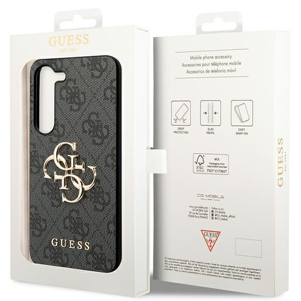 Oryginalne Etui GUESS Hardcase GUHCS24S4GMGGR do Samsung S24 (Leather 4G Metal Logo / czarny)