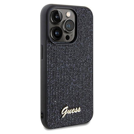 Guess nakładka do iPhone 14 Pro 6,1" GUHCP14LPMSDGSK HC PU DISCO SCRIPT METAL czarna
