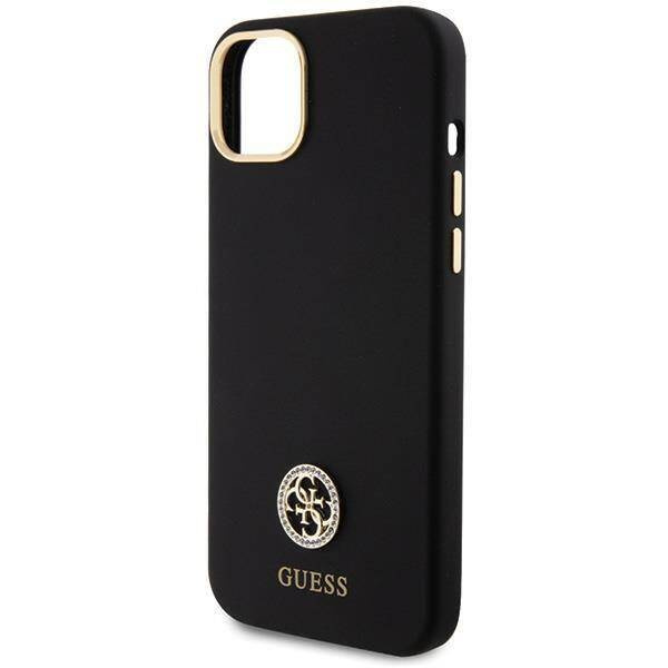 Original Case APPLE IPHONE 15 PLUS Guess Hardcase Silicone Logo Strass 4G (GUHCP15M4DGPK) black
