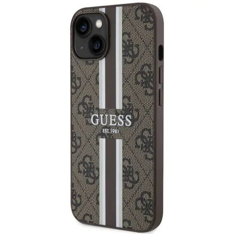 Guess GUHMP14MP4RPSW iPhone 14 Plus 6.7&quot; brown/brown hardcase 4G Printed Stripes MagSafe