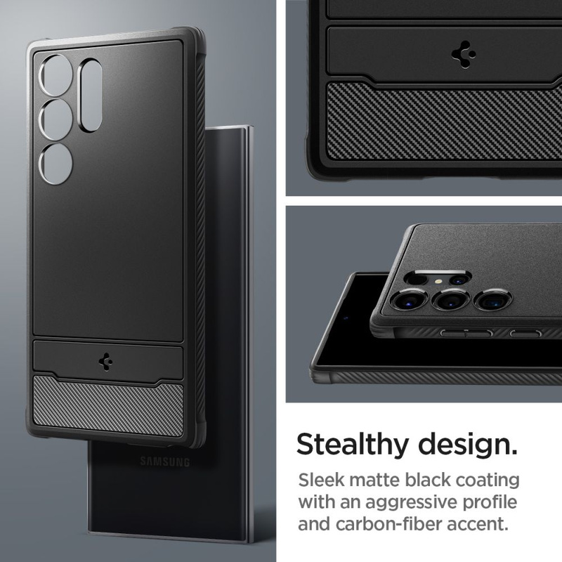 Spigen Rugged Armor Hülle für Samsung Galaxy S24 Ultra – mattschwarz