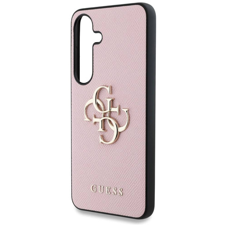 Etui Guess Grained Big 4G Logo Small Classic Logo do Samsung Galaxy S25 różowy
