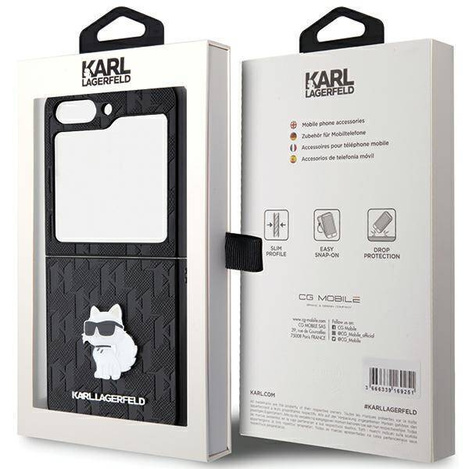 Oryginalne Etui KARL LAGERFELD Hardcase KLHCZF5SAPCHNPK do Samsung Z Flip 5 (Saffiano Mono Choupette PIN / czarny)