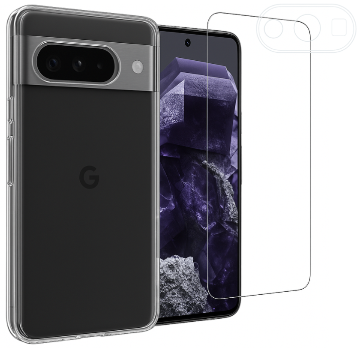 Etui do Google Pixel 8 Pro + Szkło na ekran + Szkło na aparat