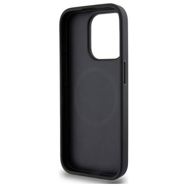 Etui DKNY Grained Metal Logo MagSafe na iPhone 15 Pro - beżowe