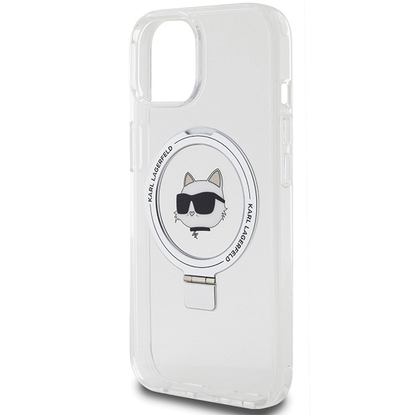 Karl Lagerfeld KLHMP15MHMRSCHH iPhone 15 Plus 6.7" white/white hardcase Ring Stand Choupette Head MagSafe