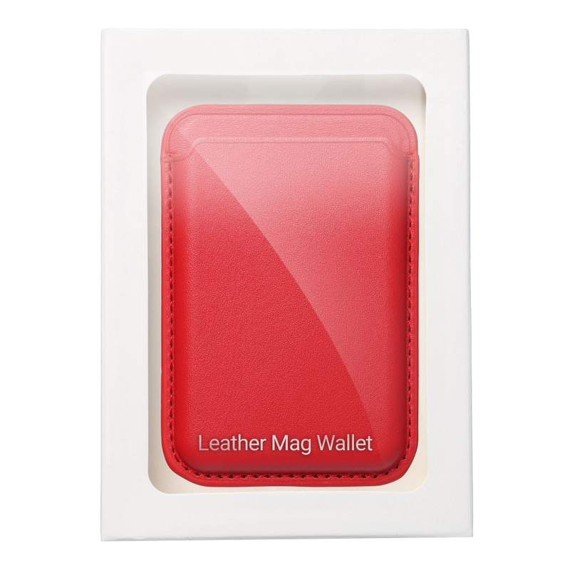 Portfel magnetyczny Leather Mag Wallet czerwony