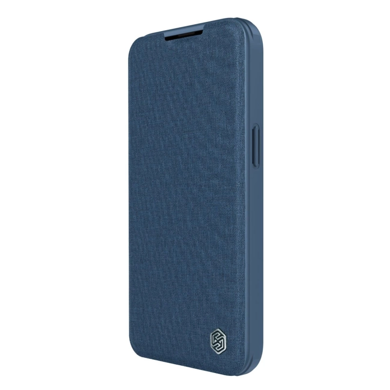 Nillkin Qin Cloth Pro Case Case for iPhone 14 Pro Max Camera Cover Holster Cover Flip Case Blue