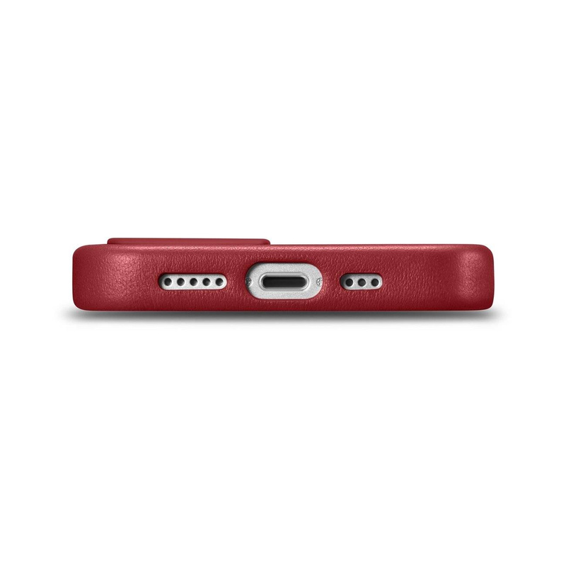 iCarer Case Leather genuine leather case for iPhone 14 Plus rot () (MagSafe compatible)