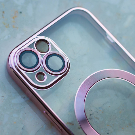 Nakładka Color Chrome Magsafe do iPhone 13 6,1" różowo-złota