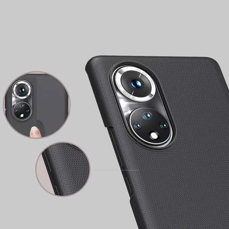 Nillkin Super Frosted Shield gehärtete Gehäuseabdeckung + Ständer Honor 50 Pro schwarz