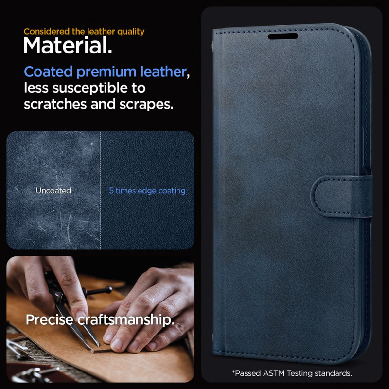 Spigen Wallet S Pro Hülle für iPhone 15 Pro – Marineblau