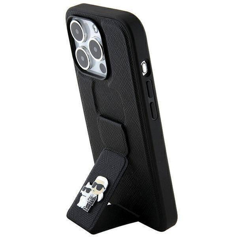 Karl Lagerfeld nakładka do iPhone 14 Pro 6,1&quot; KLHCP14LGSAKCPK HC GRIPSTAND SAFFIANO KC PINS czarna
