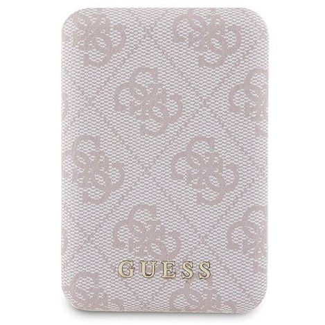 Zestaw Guess GUBPM5P15S4GEMGP iPhone 15 6.1" hardcase + Powerbank 5000mAh MagSafe różowy/pink 4G Metal Logo