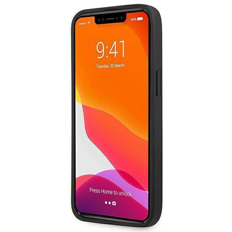 AMG AMHCP14XDOLBK iPhone 14 Pro Max 6,7 &quot;schwarz / schwarz Hardcase Leder Hot Stamped