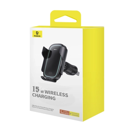 Baseus Milky Way Pro Series BS-CM023 car holder for air vent with 15W inductive charger - black