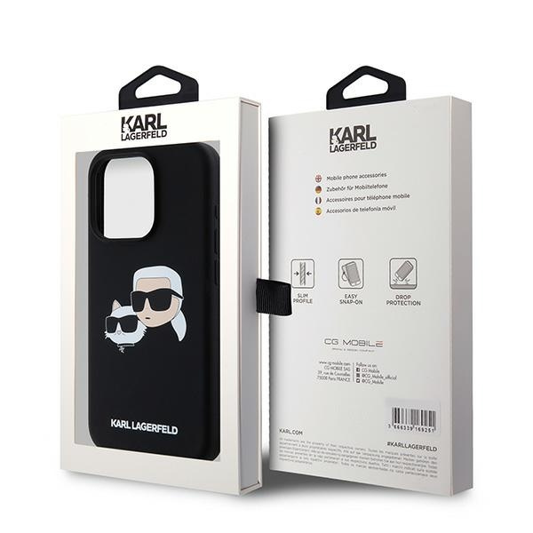 Oryginalne Etui KARL LAGERFELD Silicone Karl & Choupette MagSafe KLHMP15LSKCHPPLK do Iphone 15 Pro Czarny