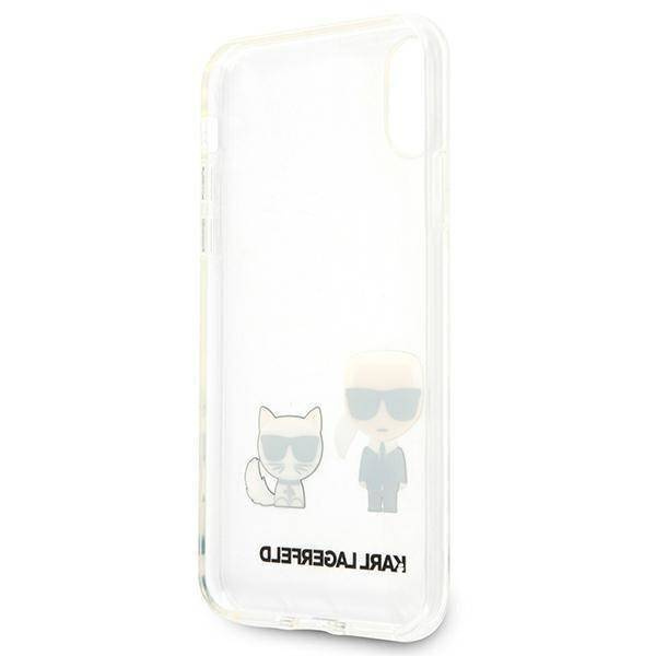 Oryginalne Etui IPHONE XS MAX Karl Lagerfeld Hardcase Karl&Choupette (KLHCI65CKTR) transparentne