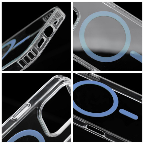 Drop Glue Colorful Ring Mag Cover kompatybilny z MagSafe pasuje do IPHONE 16 PRO jasny niebieski