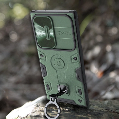 Nillkin CamShield Armor Pro Case etui Samsung Galaxy S23 Ultra pancerny pokrowiec z osłoną na aparat ring podstawka czarne