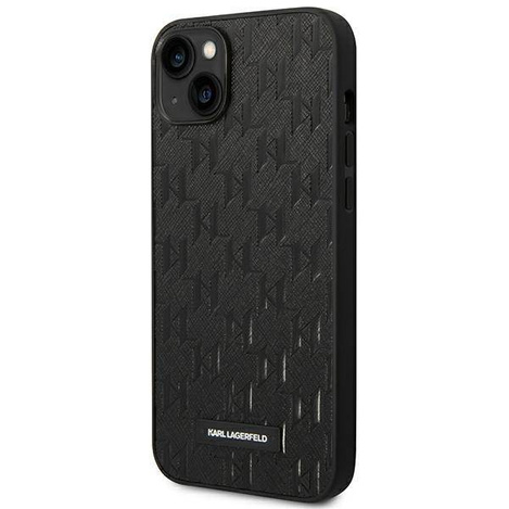 Original Case IPHONE 14 PLUS Karl Lagerfeld Hardcase Saffiano Mono Metal Logo (KLHCP14MSAKLHPK) black