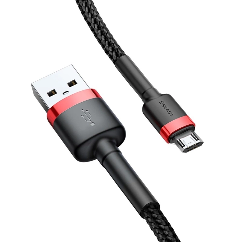 Baseus Cafule Cable - Dwustronny kabel połączeniowy micro USB na USB QC 3.0, 1.5 A, 2 m (czerwony/czarny)