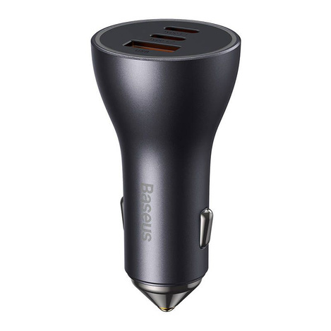 Baseus Golden Contactor Pro USB-A car charger + 2x USB-C 65W dark gray (CGJP010013)