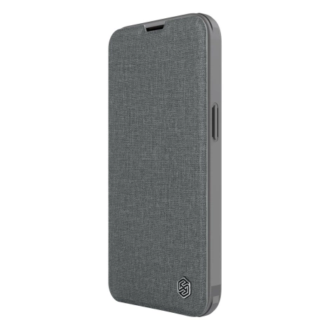 Nillkin Qin Cloth Pro Case Schutzhülle für iPhone 14 Plus, Kamera-Abdeckung, Holster-Abdeckung, Klapphülle, Grau