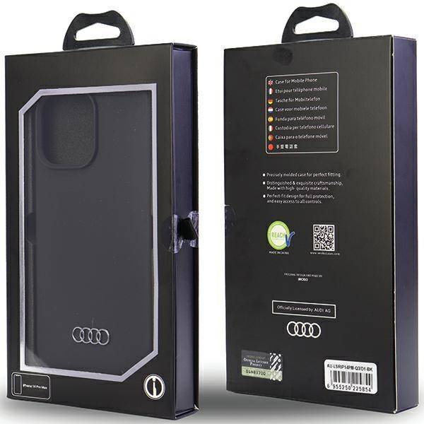 Audi Silikonhülle iPhone 14 Pro Max 6,7" schwarz/schwarz Hardcase AU-LSRIP14PM-Q3/D1-BK