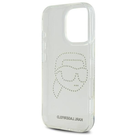Original Case IPHONE 16 PRO MAX Karl Lagerfeld Hardcase IML Rhinestones Karl Head (KLHCP16XHKHDCELT) transparent