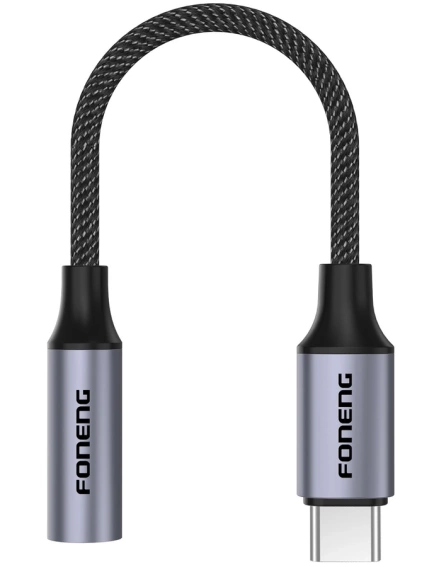 FONENG adapter BM30 USB-C - JACK 3.5MM 0.14M Czarny