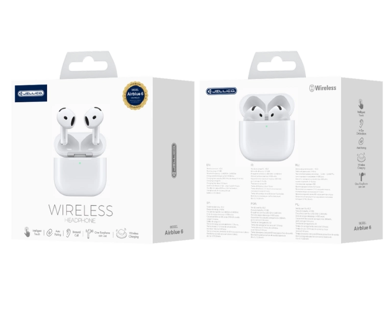 JELLICO wireless earphones AirBlue 6 White