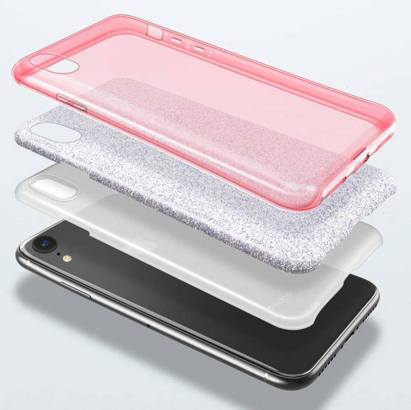 Nakładka Glitter 3in1 do Xiaomi Redmi Note 10 5G / Poco M3 Pro / M3 Pro 5G różowa