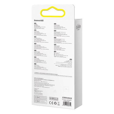 Baseus Flash Series Ⅱ One-for-three Fast Charging Data Cable USB to M+L+C 100W 1.2m Black