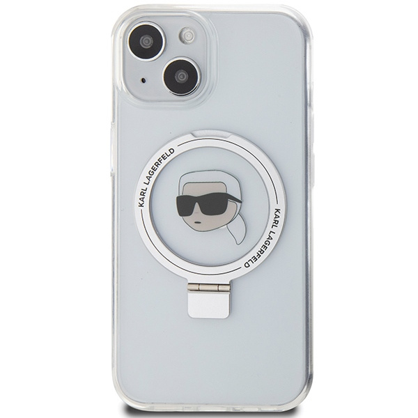 Karl Lagerfeld KLHMP15SHMRSKHH iPhone 15 6.1&quot; white/white hardcase Ring Stand Karl Head MagSafe